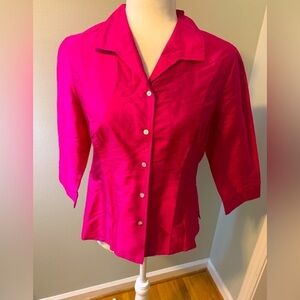 Betu silk fuschia pink  shirt, size 4
